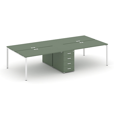 Бенч-система на 4 места с 1 опорной тумбой Concept CN.DRS-417