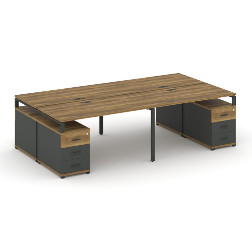 Бенч-система на 4 места с 2 опорными тумбами Concept CN.DRS-326