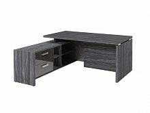 Стол с опорной тумбой FI-117L.GG Древесина Графит/Камень Пьетра Гриджиа черный