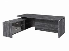 Стол с опорной тумбой FI-121L.GG Древесина Графит/Камень Пьетра Гриджиа черный