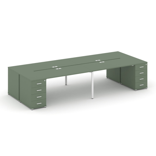 Бенч-система на 4 места с 2 опорными тумбами Concept CN.DRS-427