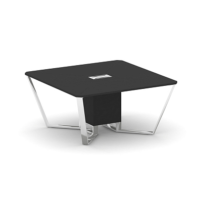 Steel Meet Стол переговорный квадратный MF-PR.B.SP-08 Черный/МДФ Ультраматт Черный/Нержавеющая сталь