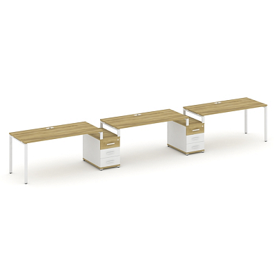 Бенч-система на 3 места с 2 опорными тумбами Concept CN.ORS-328