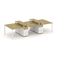 Бенч-система на 6 мест с 2 опорными тумбами Concept CN.DRS-469