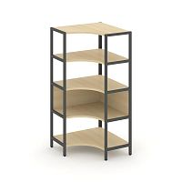 Shelf System Односекционный угловой стеллаж четырехярусный SN.STMU-411 Акация Лорка/Металл Антрацит
