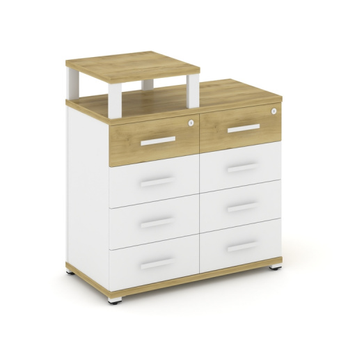 Тумба приставная c 8 ящиками и надставкой Concept CN.TSP-014 W фото 3