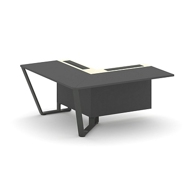 Steel Meet Завершающий угловой модуль левый KM-PR.B.SPZOU-16(L) Антрацит/Ваниль Глянец/Металл Антрац