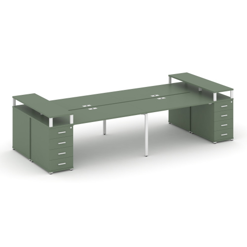 Бенч-система на 4 места с 2 опорными тумбами Concept CN.DRS-442