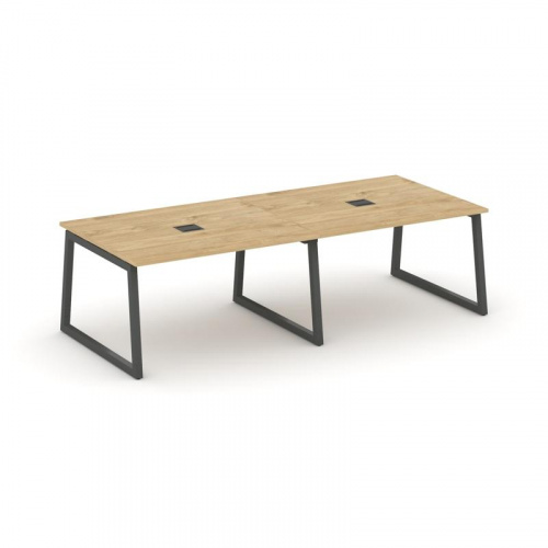 Style Project Стол переговорный SN-5T1.SPRG-044 Акация Лорка/Металл Антрацит/Заглушка Металл Антраци фото 5