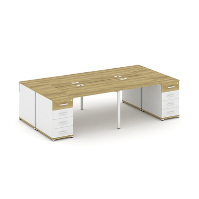 Бенч-система на 4 места с 2 опорными тумбами Concept CN.DRS-425