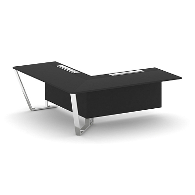 Steel Meet Завершающий угловой модуль левый MF-PR.B.SPZOU-20(L) Черный/МДФ Ультраматт Черный/Нержаве