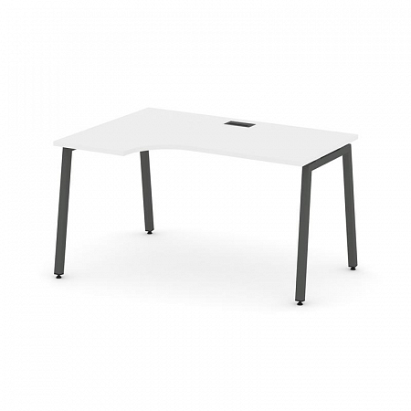 Style Project Стол рабочий эргоном. SN-4A.SPA-002(L) Белый/Металл Антрацит 1580*600/980*750