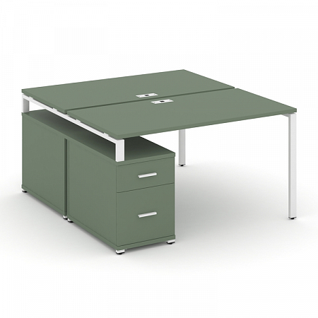 Бенч-система на 2 места с опорной тумбой Concept CN.DRS-305