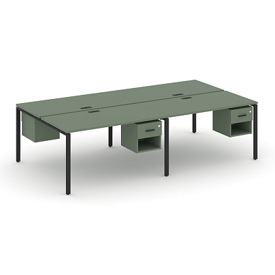 Бенч-система на 4 места с подвесными тумбами Концепт CN.DRS-139