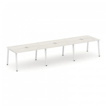 Style Project Стол переговорный SN-6A.SPRG-024 Дуб Наварра/Металл Белый 4740*980*750