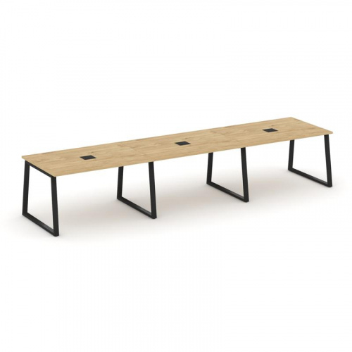 Style Project Стол переговорный SN-6T1.SPRG-022 Акация Лорка/Металл Антрацит/Заглушка Металл Антраци фото 3