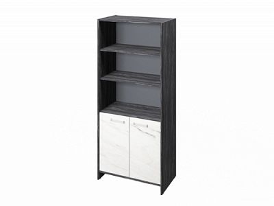 Шкаф для документов FI-672.G Древесина Графит/Мрамор Леванто белый