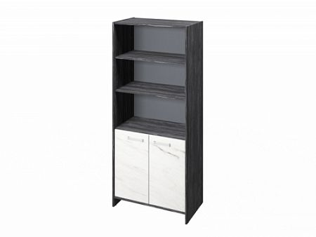 Шкаф для документов FI-672.G Древесина Графит/Мрамор Леванто белый