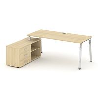 Style Project Direct Lux Стол письменный с греденцией левой M-SN-6A.SRG-026.M(L) Акация Лорка/Нержав