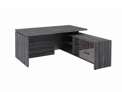 Стол с опорной тумбой FB-117R.GG Древесина Графит/Камень Пьетра Гриджиа черный