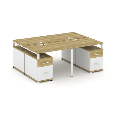 Бенч-система на 4 места с 2 опорными тумбами Concept CN.DRS-329