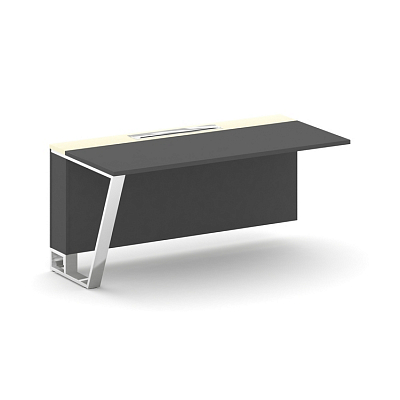 Steel Meet Завершающий модуль MM-PR.B.SPZO-16(L) Антрацит/Ваниль Глянец/Нержавеющая Сталь/Хром 1600*