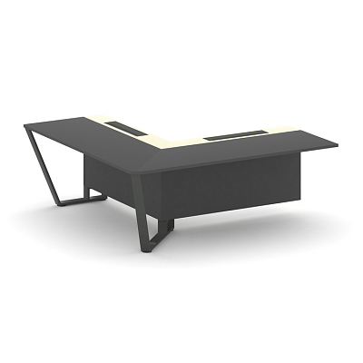 Steel Meet Завершающий угловой модуль левый KM-PR.B.SPZOU-20(L) Антрацит/Ваниль Глянец/Металл Антрац