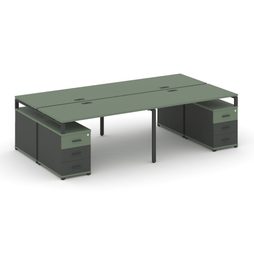 Бенч-система на 4 места с 2 опорными тумбами Concept CN.DRS-326 фото 2