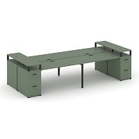 Бенч-система на 4 места с 2 опорными тумбами Concept CN.DRS-447