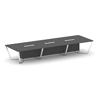 Steel Meet Стол переговорный прямоугольный MDK-PR.B.SP-16 Антрацит/Нержавеющая Сталь/Хром 4800*1600*