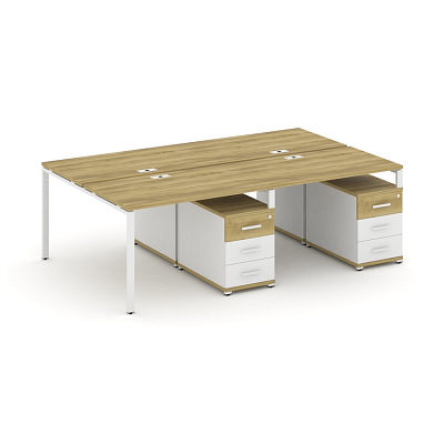 Бенч-система на 4 места с 2 опорными тумбами Concept CN.DRS-318