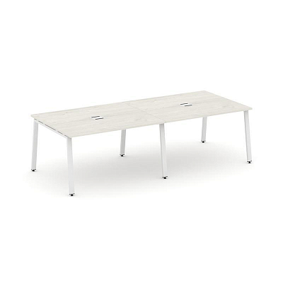 Style Project Стол переговорный SN-6A.SPRG-042 Дуб Наварра/Металл Белый 2360*1180*750