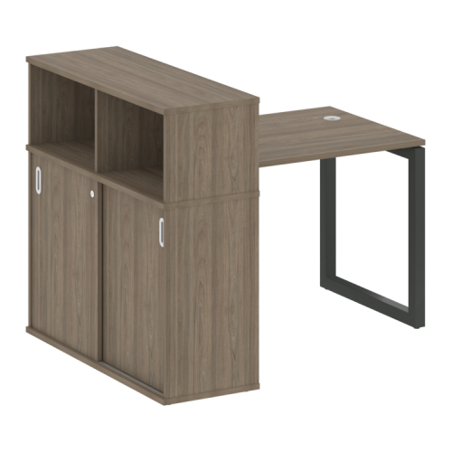 Стол офисный с шкафом-купе на О-обр. м/к Metal System Quattro 50БО.РС-СШК-3.1