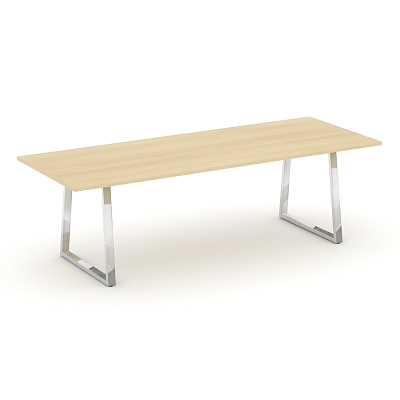 Style Project Direct Lux Стол переговорный M-SN-6T1.SPRG-258.3 Акация Лорка/Нержавеющая Сталь/Хром 2