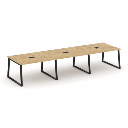 Style Project Стол переговорный SN-6T1.SPRG-052 Акация Лорка/Металл Антрацит/Заглушка Металл Антраци фото 3