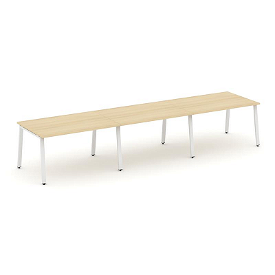 Style Project Стол переговорный SN-6A.SPRG-021.3 Акация Лорка/Металл Белый 2940*980*750