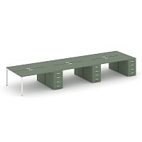 Бенч-система на 6 мест с 3 опорными тумбами Concept CN.DRS-458