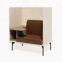 Bridge Диван одноместный BRG-1 Линкольн 006/Линкольн 103/Вяз Благородный/Металл Черный 1115*852*1350