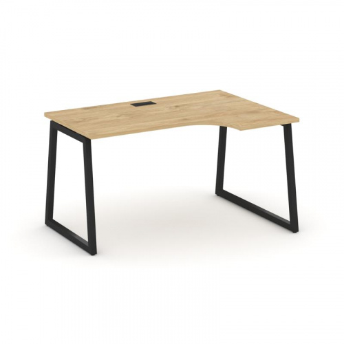 Style Project Стол рабочий эргоном. SN-4T1.SPA-011(R) Акация Лорка/Металл Антрацит/Заглушка Пластик