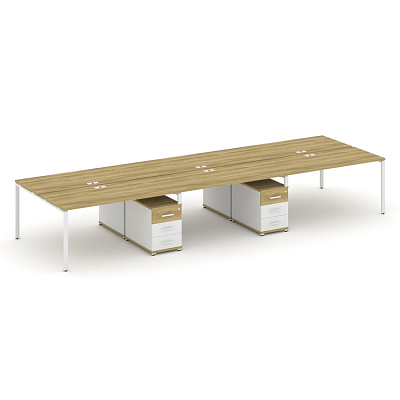 Бенч-система на 6 мест с 2 опорными тумбами Concept CN.DRS-344