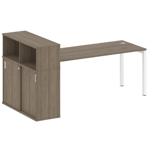 Стол офисный с шкафом-купе на П-обр. м/к Metal System Quattro 50БП.РС-СШК-3.5 фото 3