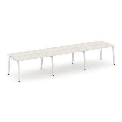 Style Project Стол переговорный SN-5A.SPRG-023.3 Дуб Наварра/Металл Белый 4410*980*750