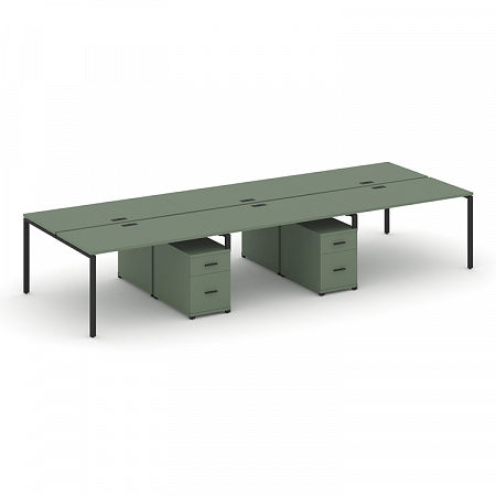 Бенч-система на 6 мест с 2 опорными тумбами Concept CN.DRS-345