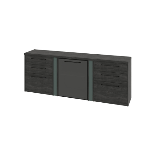 Тумба трехсекционная с дверью стеклянной в профиле и 6 ящиками Greenwood G-691.04L (L) Тумба трехсекционная с дверью стеклянной в профиле и 6 ящиками Greenwood G-691.04L (L)