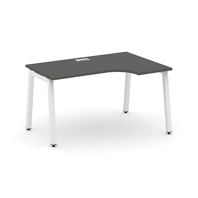 Style Project Стол рабочий эргоном. SN-5A.SPA-012(R) Антрацит/Металл Белый 1580*700/980*750