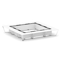 Steel Meet Стол переговорный квадратный MMK-PR.B.SP-24K Белый Бриллиант/Графит Глянец/Нержавеющая Ст