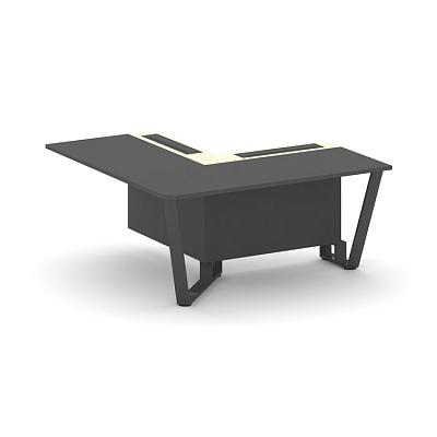 Steel Meet Проходной угловой модуль левый KM-PR.B.SPPOU-16(L) Антрацит/Ваниль Глянец/Металл Антрацит