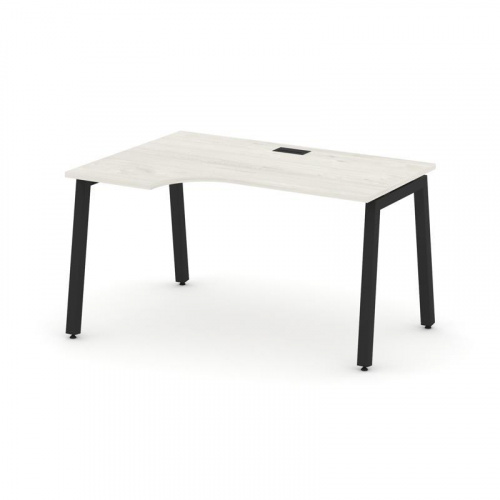 Style Project Стол рабочий эргоном. SN-5A.SPA-011(L) Вяз Благородный/Металл Белый 1380*700/980*750 фото 2