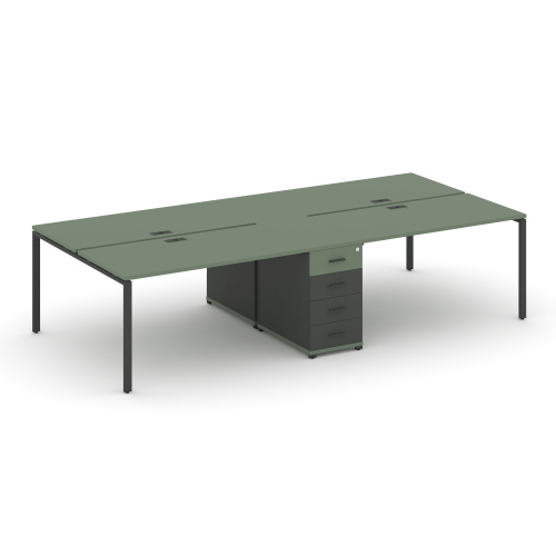 Бенч-система на 4 места с 1 опорной тумбой Concept CN.DRS-419 фото 2