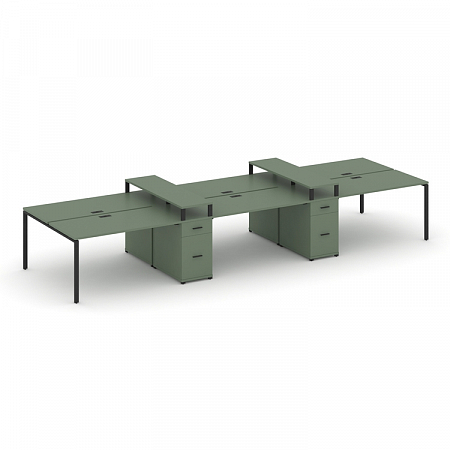 Бенч-система на 6 мест с 2 опорными тумбами Concept CN.DRS-472